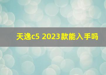 天逸c5 2023款能入手吗